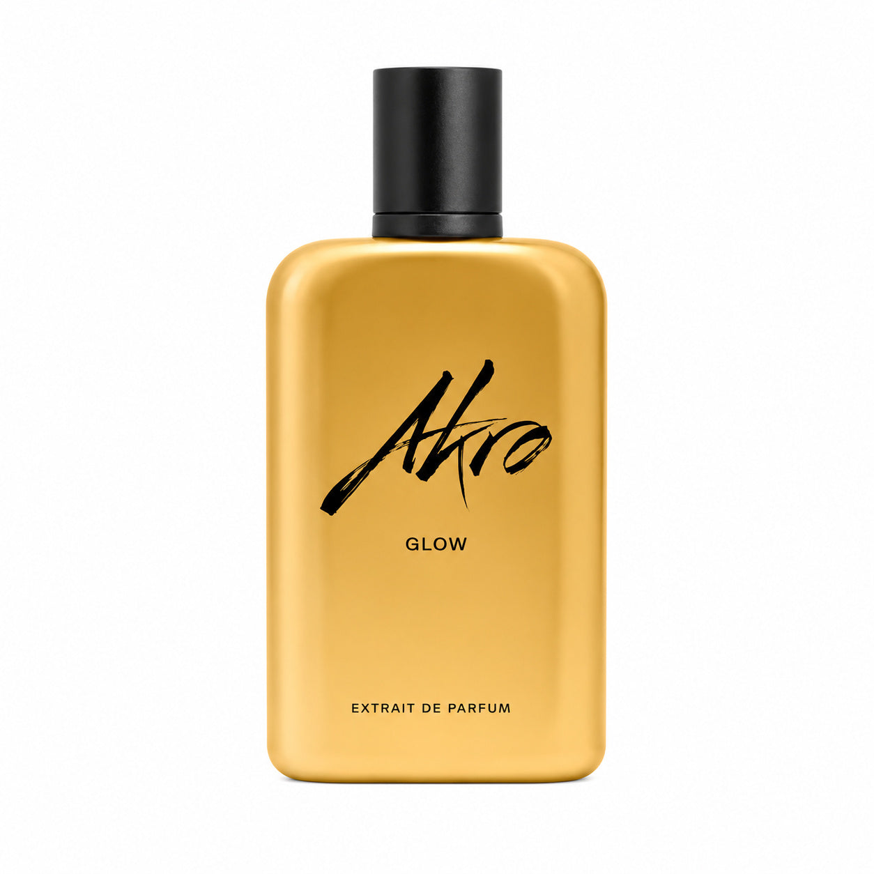 Glow d'Akro, eau de parfum 100 ml, flacon de face sur fond blanc.