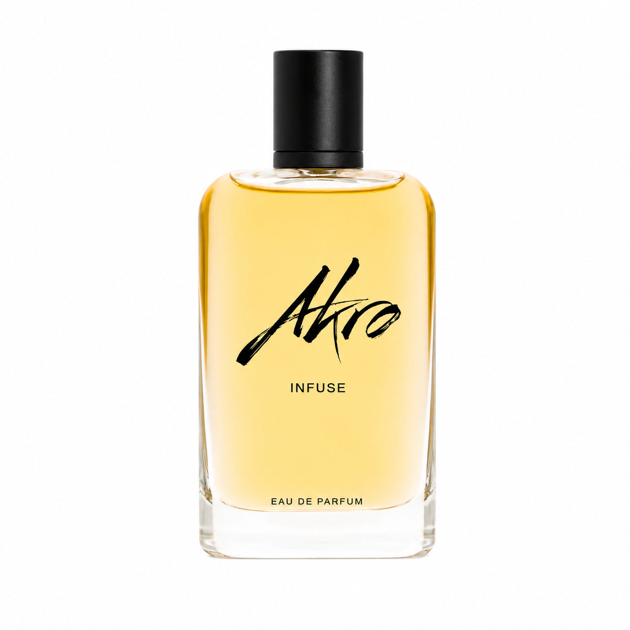Infuse d'Akro, eau de parfum 100 ml, flacon de face sur fond blanc.