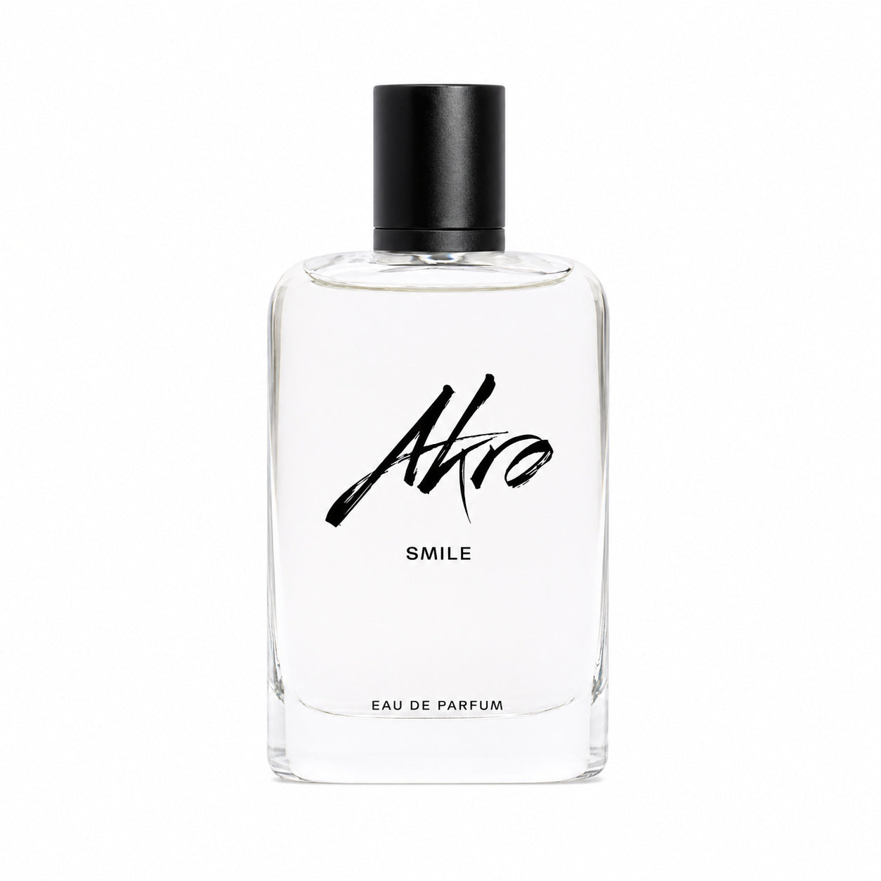 Smile d'Akro, eau de parfum 100 ml, flacon de face sur fond blanc.