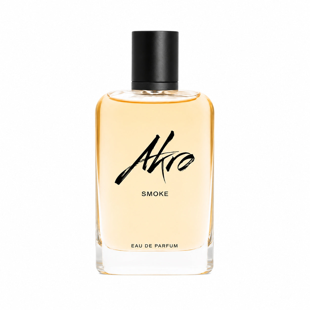 Smoke d'Akro, eau de parfum 100 ml, flacon de face sur fond blanc.