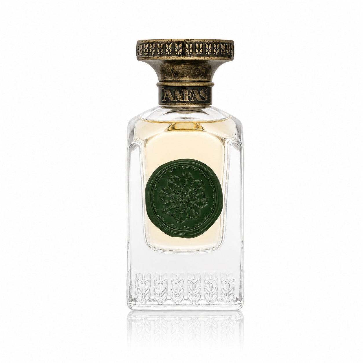 Gaya Green d'Anfas, eau de parfum 75 ml, flacon de face sur fond blanc.