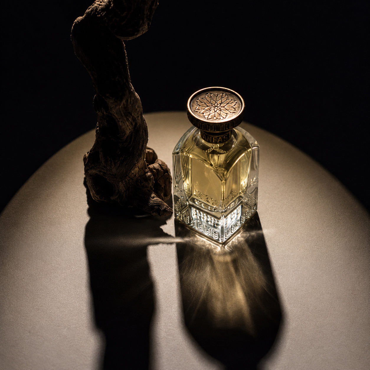 Watan Gold d'Anfas, eau de parfum 75 ml, visuel artistique de la maison.