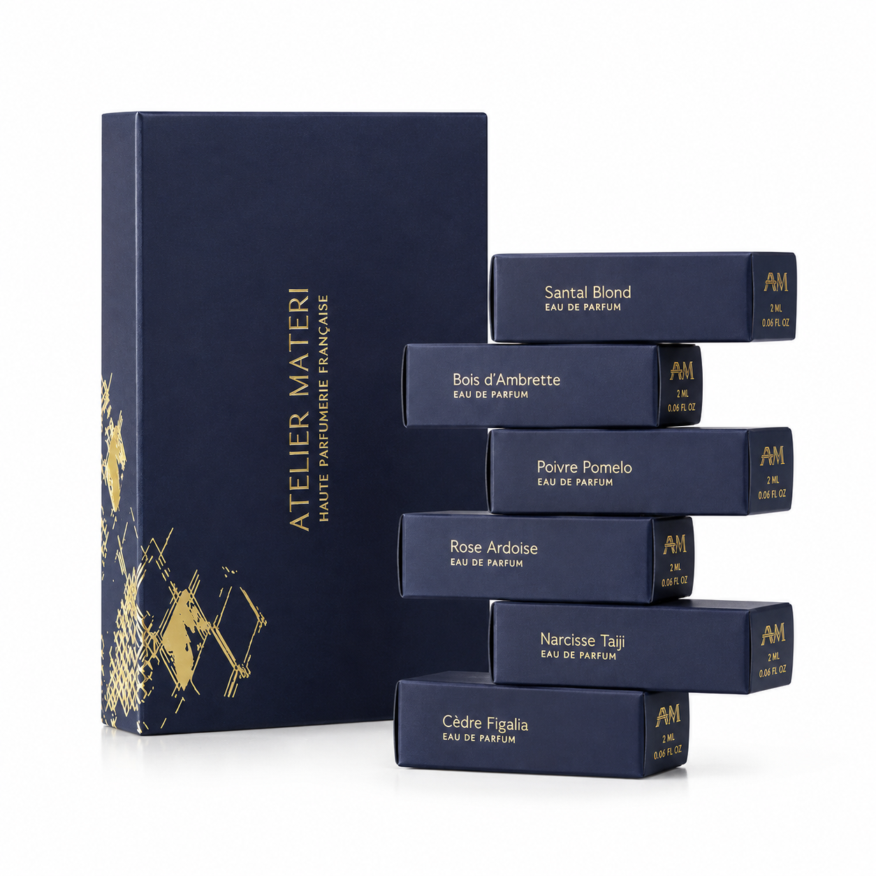 Coffret découverte Atelier Materi Eau de Parfum avec six échantillons 2 ml
