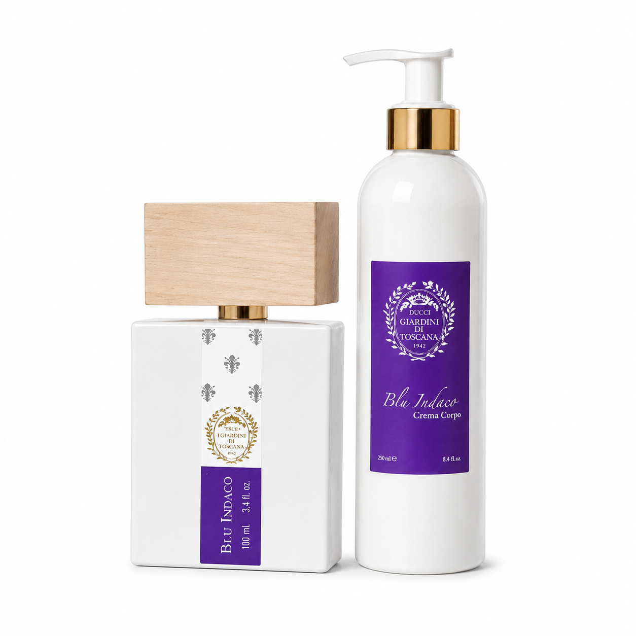 Coffret Blu Indaco by Giardini di Toscana – eau de parfum florale gourmande et crème corps 100ml + 250ml