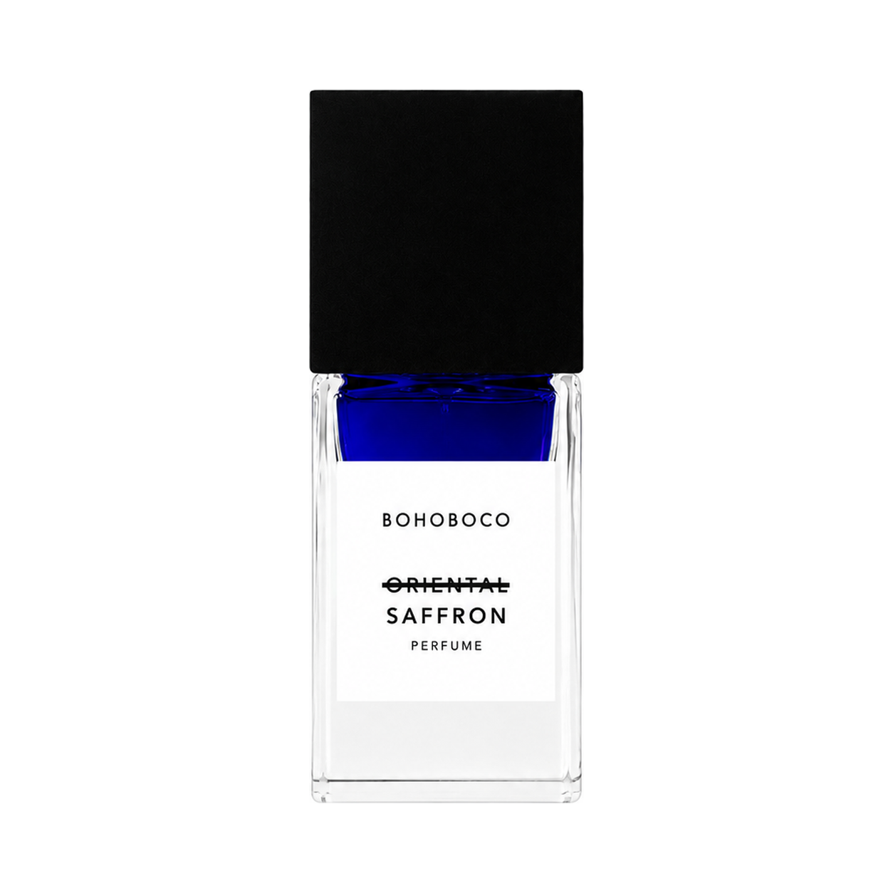 Oriental Saffron de Bohoboco, eau de parfum 50 ml, flacon de face sur fond blanc.