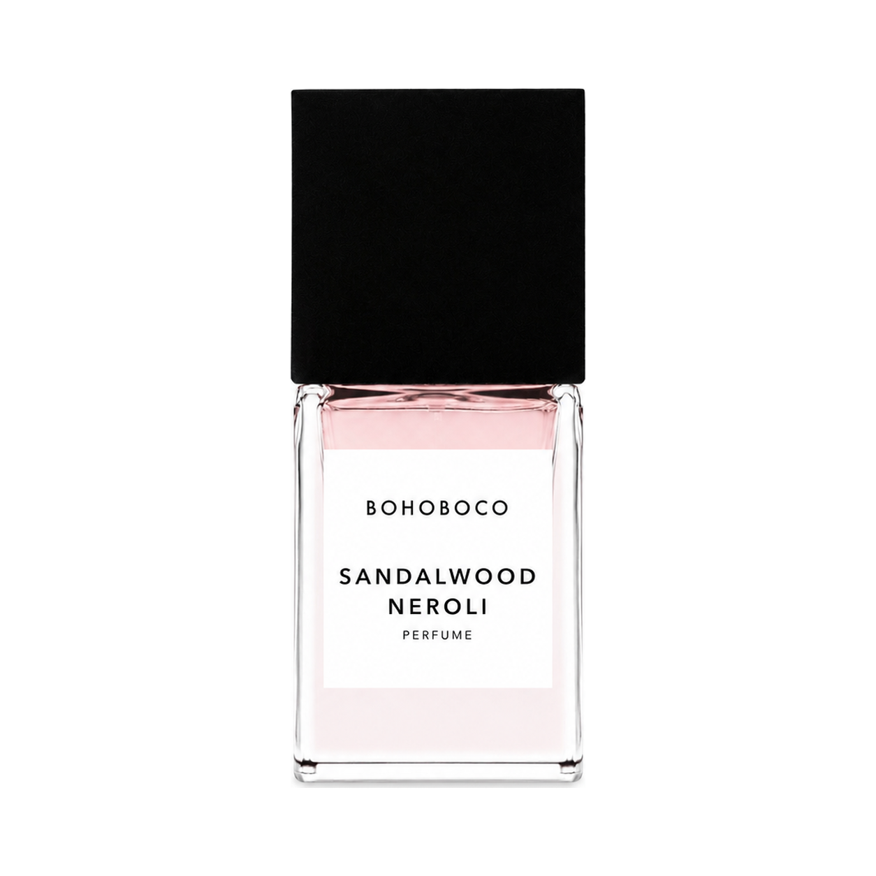Sandalwood Neroli de Bohoboco, eau de parfum 50 ml, flacon de face sur fond blanc.