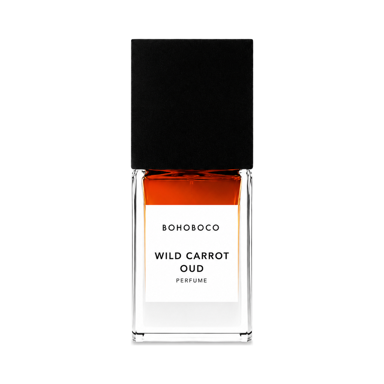 Wild Carrot Oud de Bohoboco, eau de parfum 50 ml, flacon de face sur fond blanc.