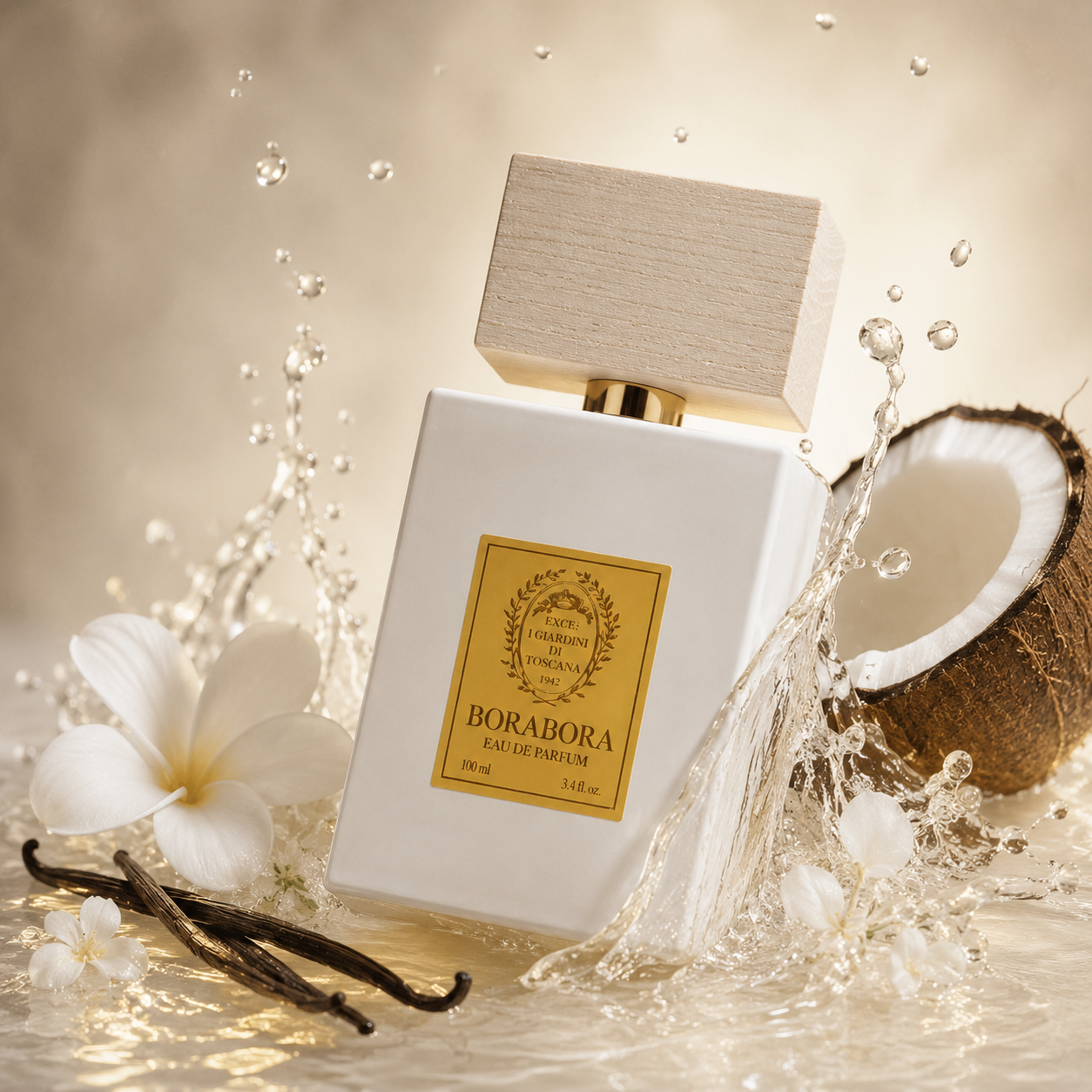 Parfum Borabora Giardini di Toscana univers coco vanille fleurs blanches