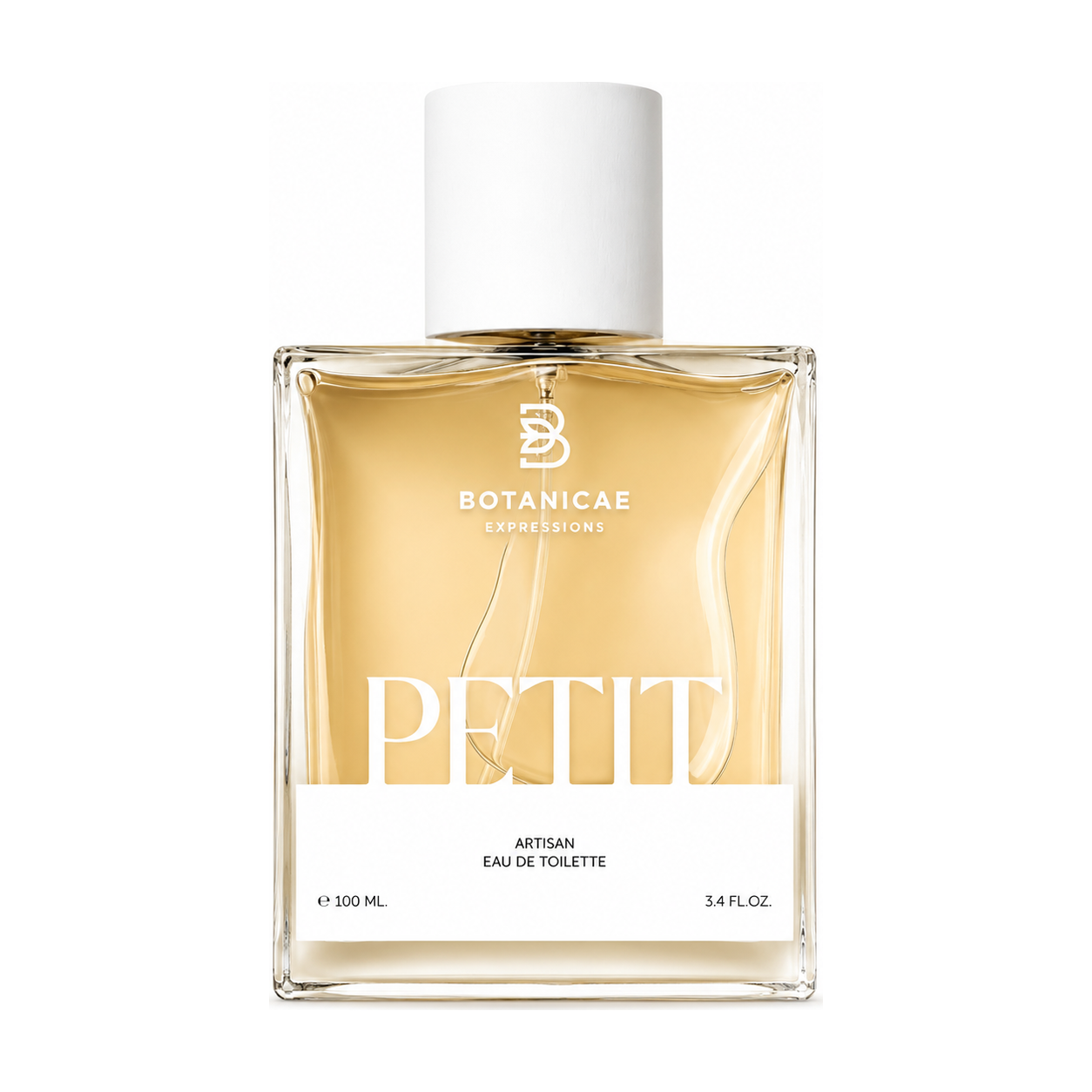 Petit de Botanicae, eau de toilette intense 100 ml, flacon de face sur fond blanc.