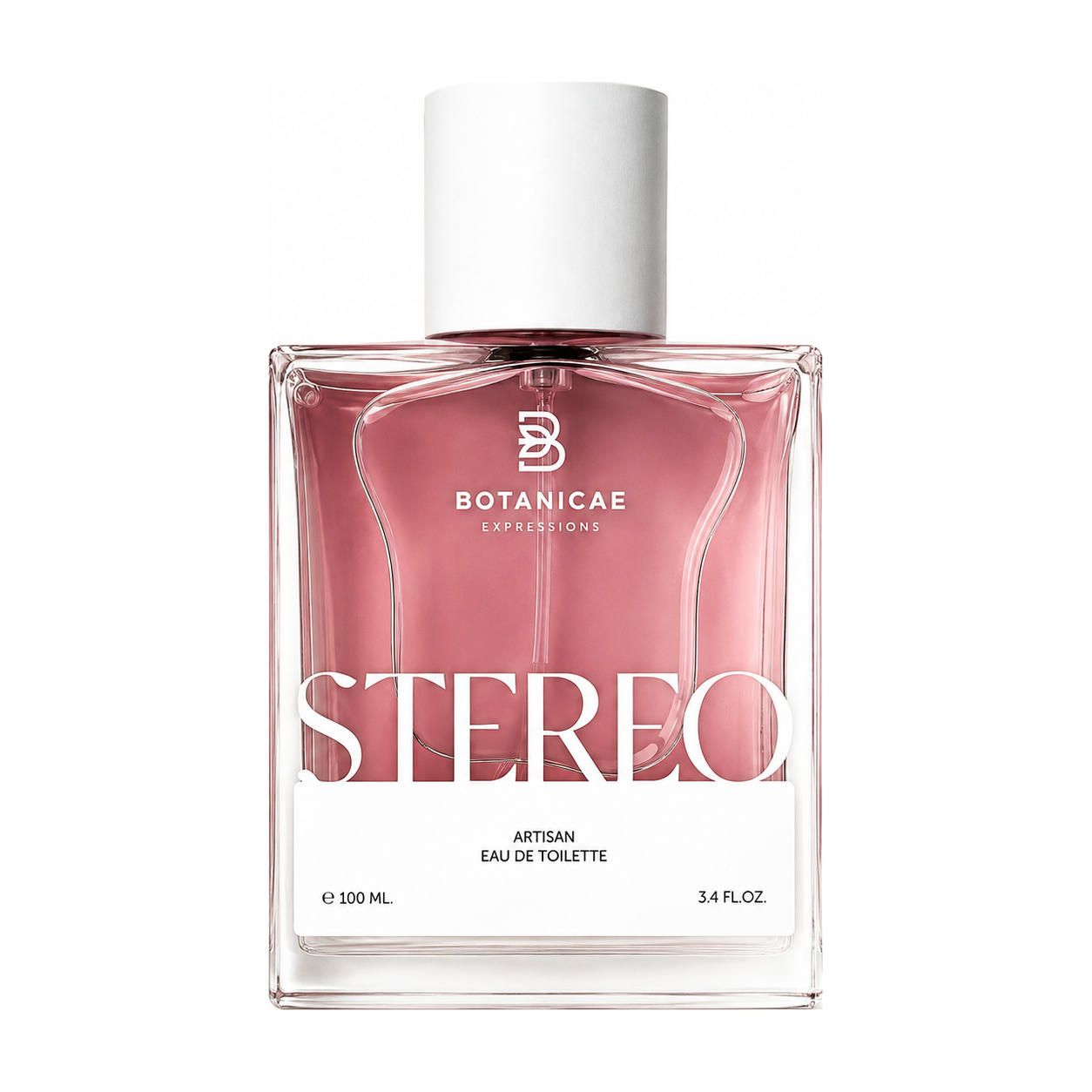 Stereo de Botanicae, eau de toilette intense 100 ml, flacon de face sur fond blanc.