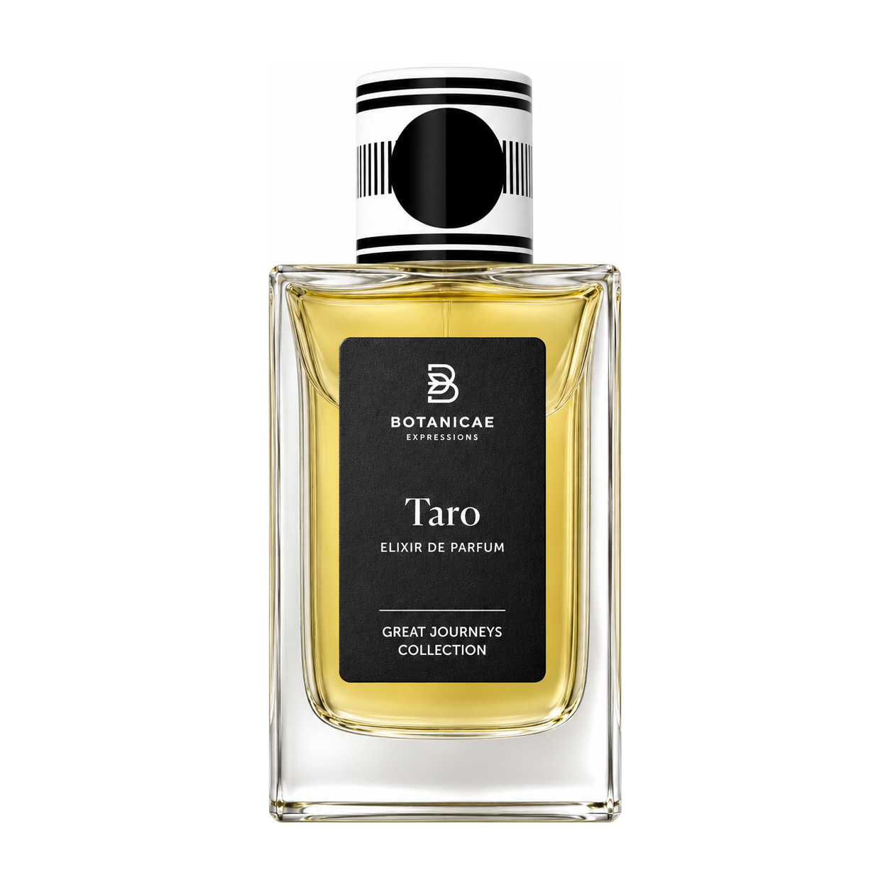 Taro de Botanicae, élixir de parfum 75 ml, flacon de face sur fond blanc.