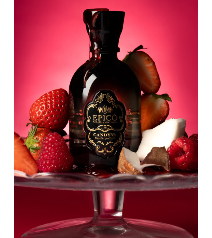 Candyva d'Epicò, détail du flacon d'eau de parfum 100 ml.