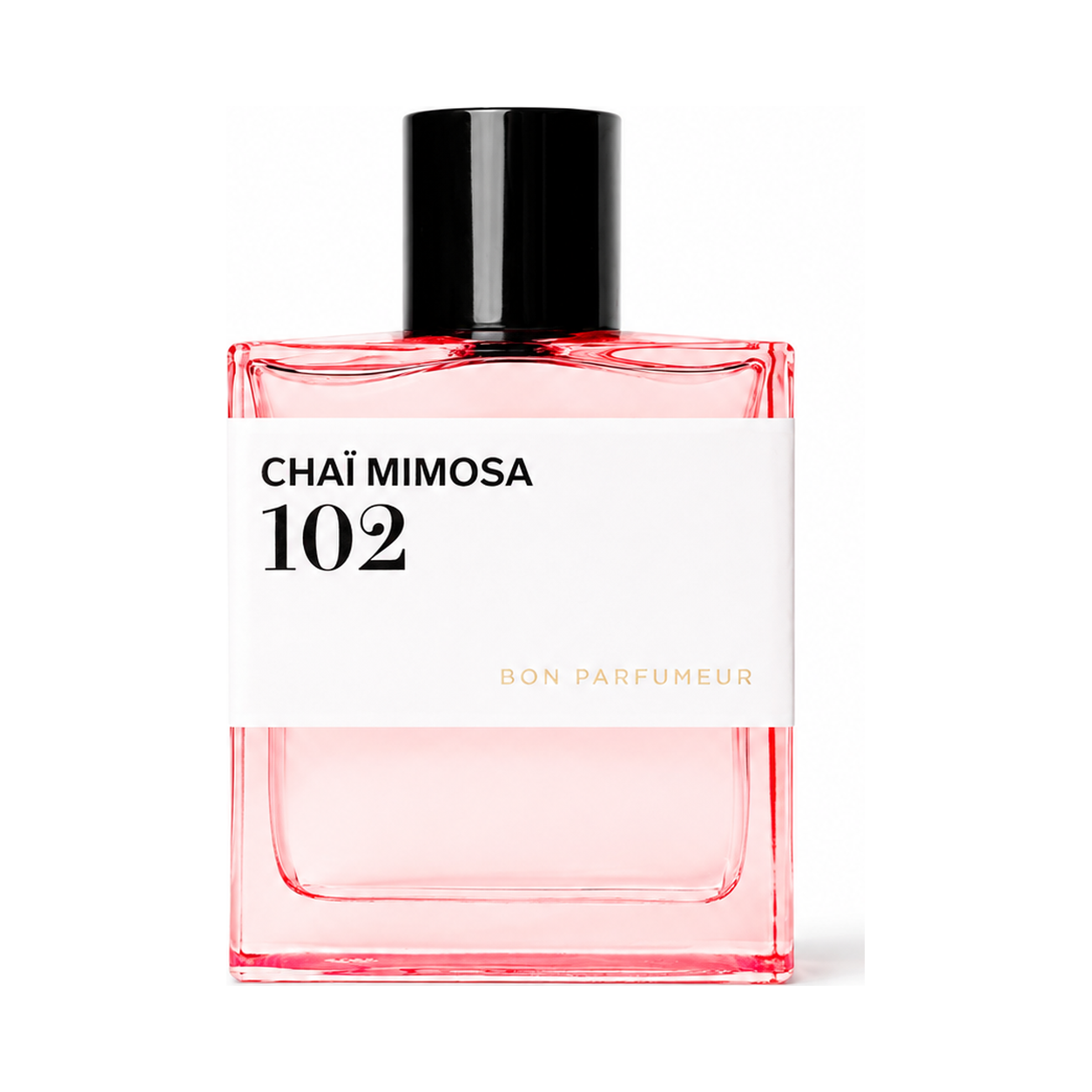 102 Chaï Mimosa de Bon Parfumeur, eau de parfum 100 ml, flacon de face sur fond blanc.