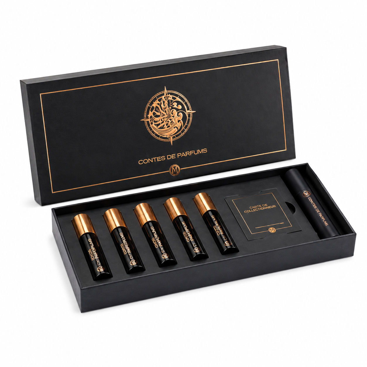 Coffret découverte Contes de Parfums 5 x 10ml extrait de parfum ouvert