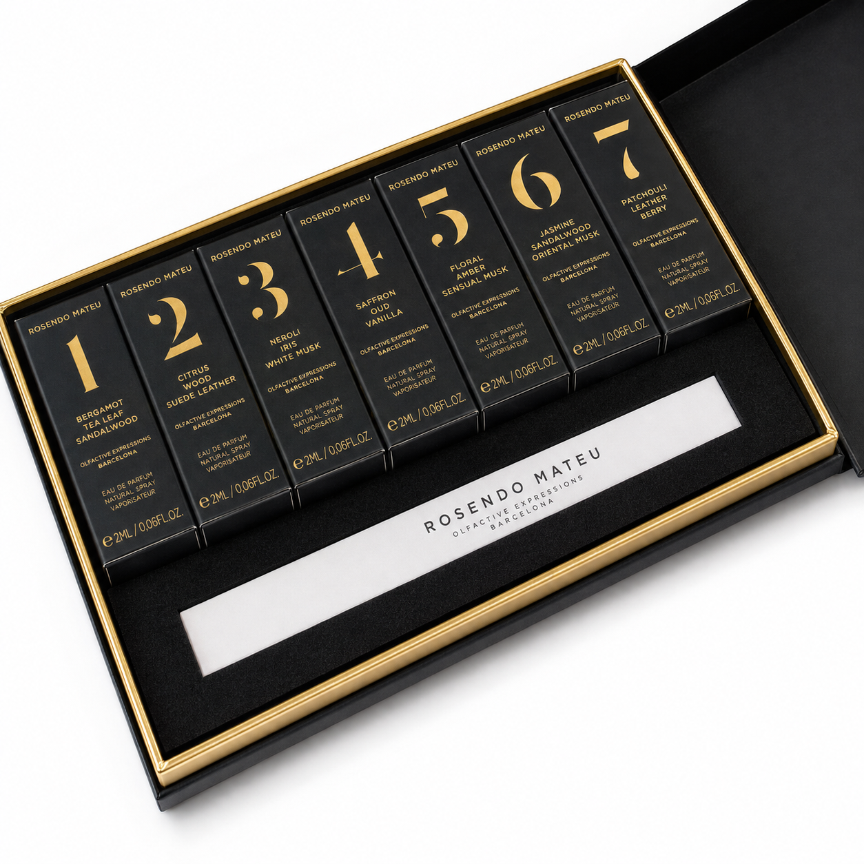 Coffret Découverte Rosendo Mateu 7 x 2 ml ouvert