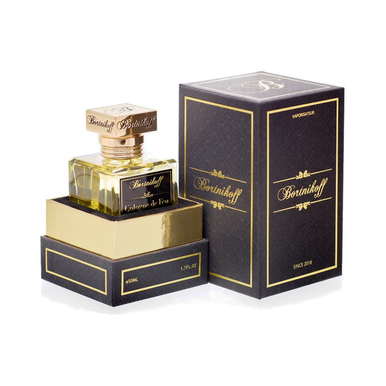 Flacon et coffret d'extrait de Cologne Bortnikoff Cologne de Feu 50 ml
