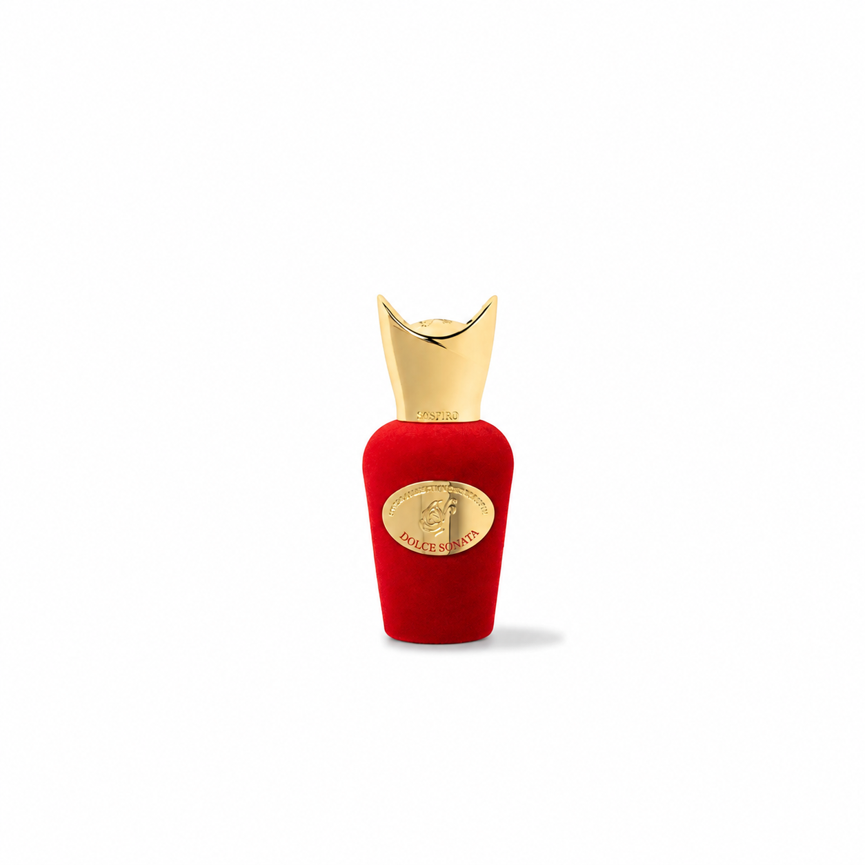Dolce Sonata de Sospiro, eau de parfum 15 ml, miniature de face sur fond blanc.