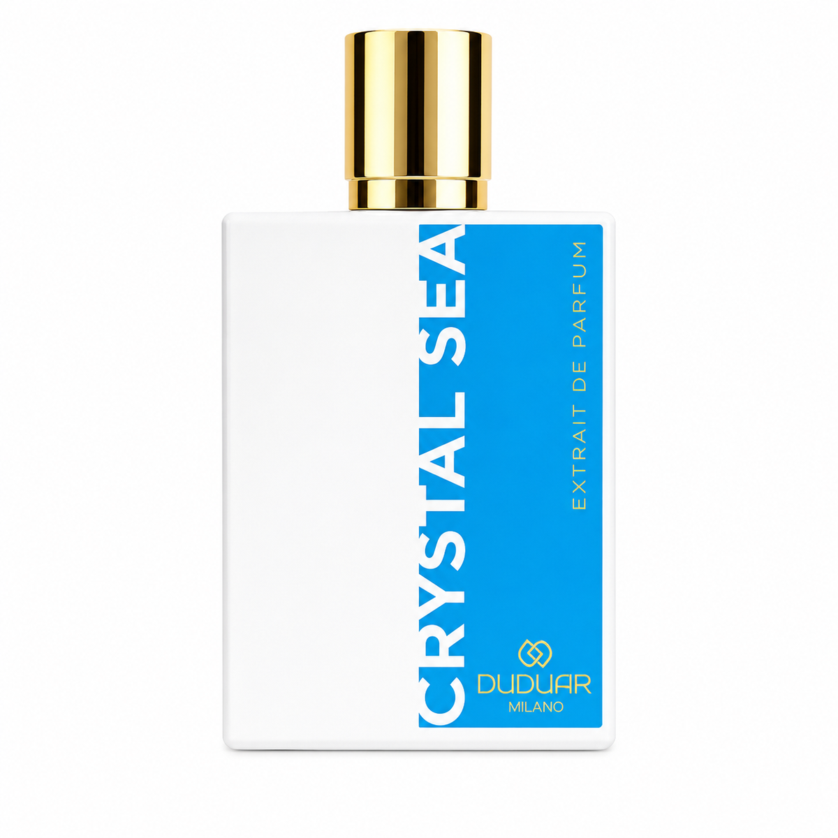 Duduar Milano Crystal Sea, extrait de parfum 50 ml, flacon blanc et bleu
