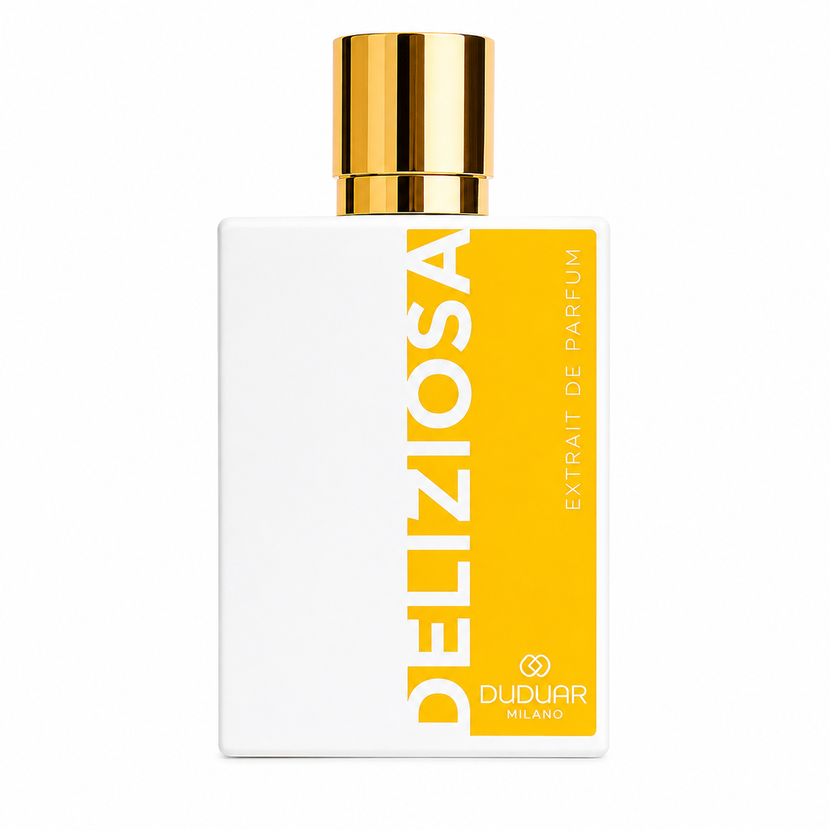 Duduar Milano Deliziosa, extrait de parfum 50 ml, flacon blanc et jaune