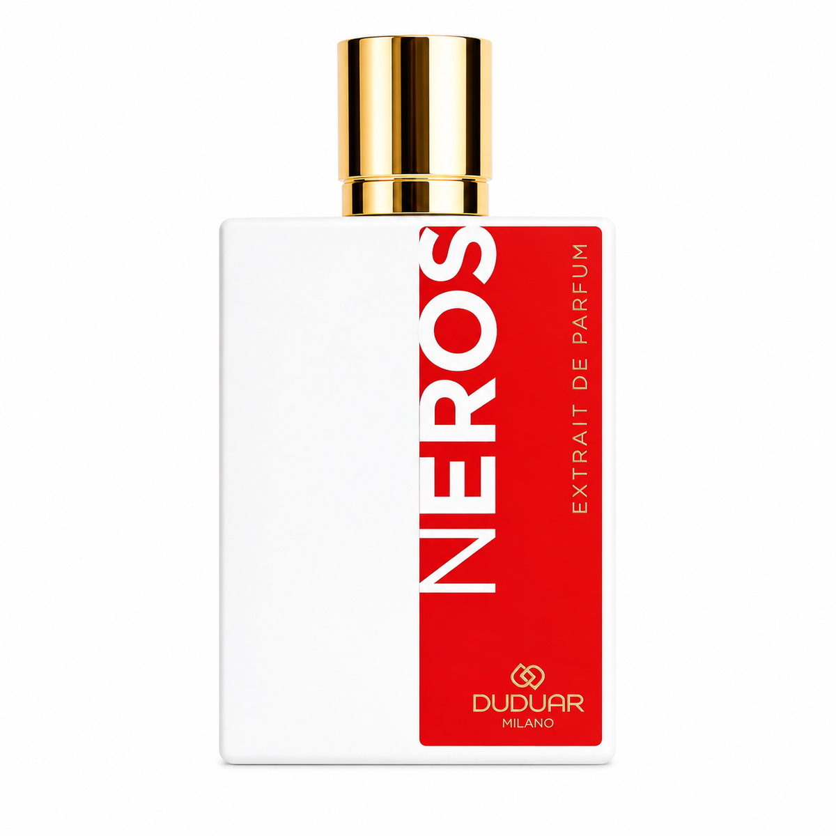 Duduar Milano Neros, extrait de parfum 50 ml, flacon blanc et rouge