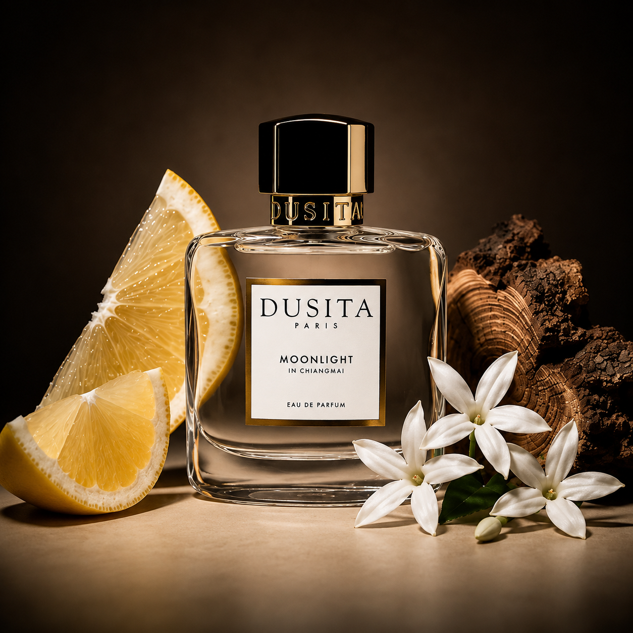 Dusita Paris Moonlight in Chiangmai entouré d'agrumes, bois de santal et fleurs blanches