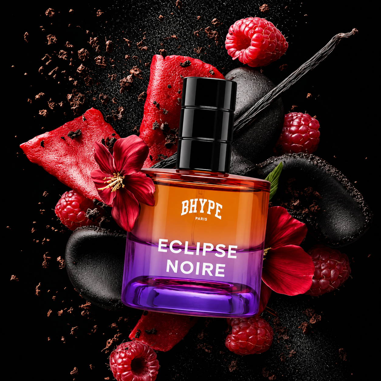 Eclipse Noire Eau de Parfum 50 ml avec framboises, vanille et fleurs rouges