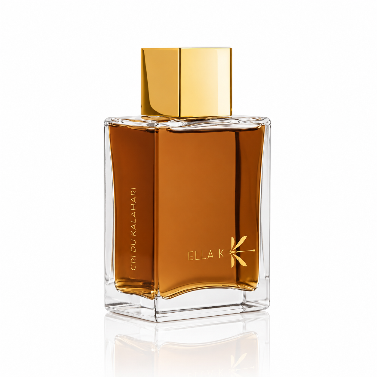 Cri du Kalahari d'Ella K, eau de parfum 100 ml, flacon de trois quarts sur fond blanc.