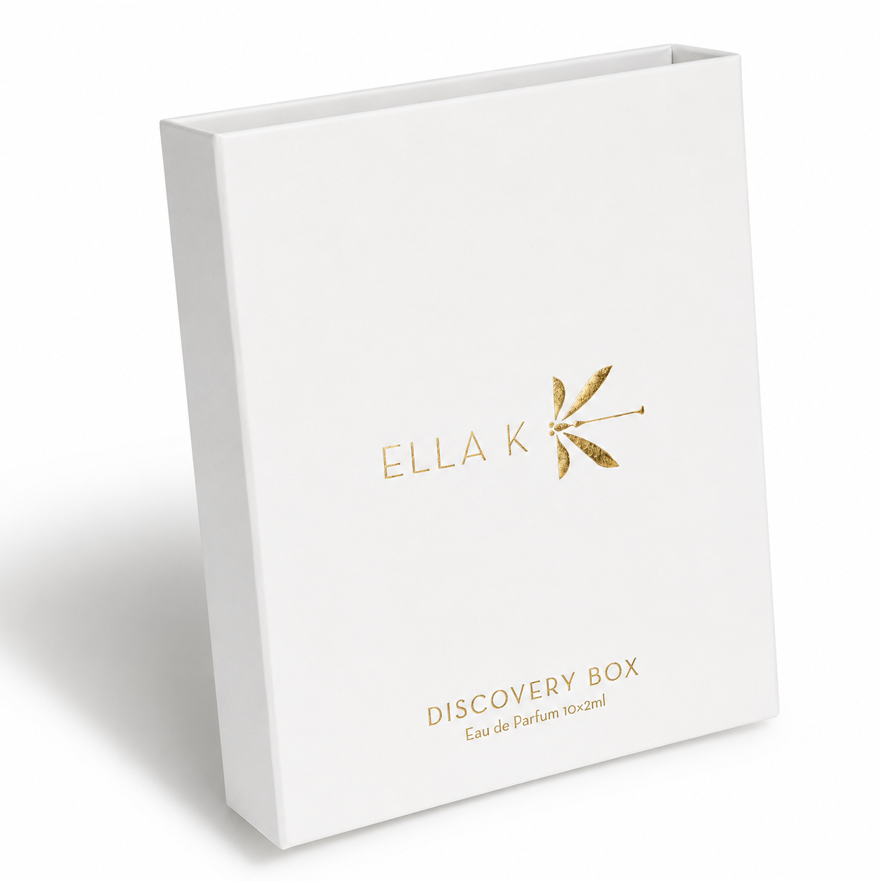 Coffret découverte Ella K 10 x 2 ml fermé sur fond blanc