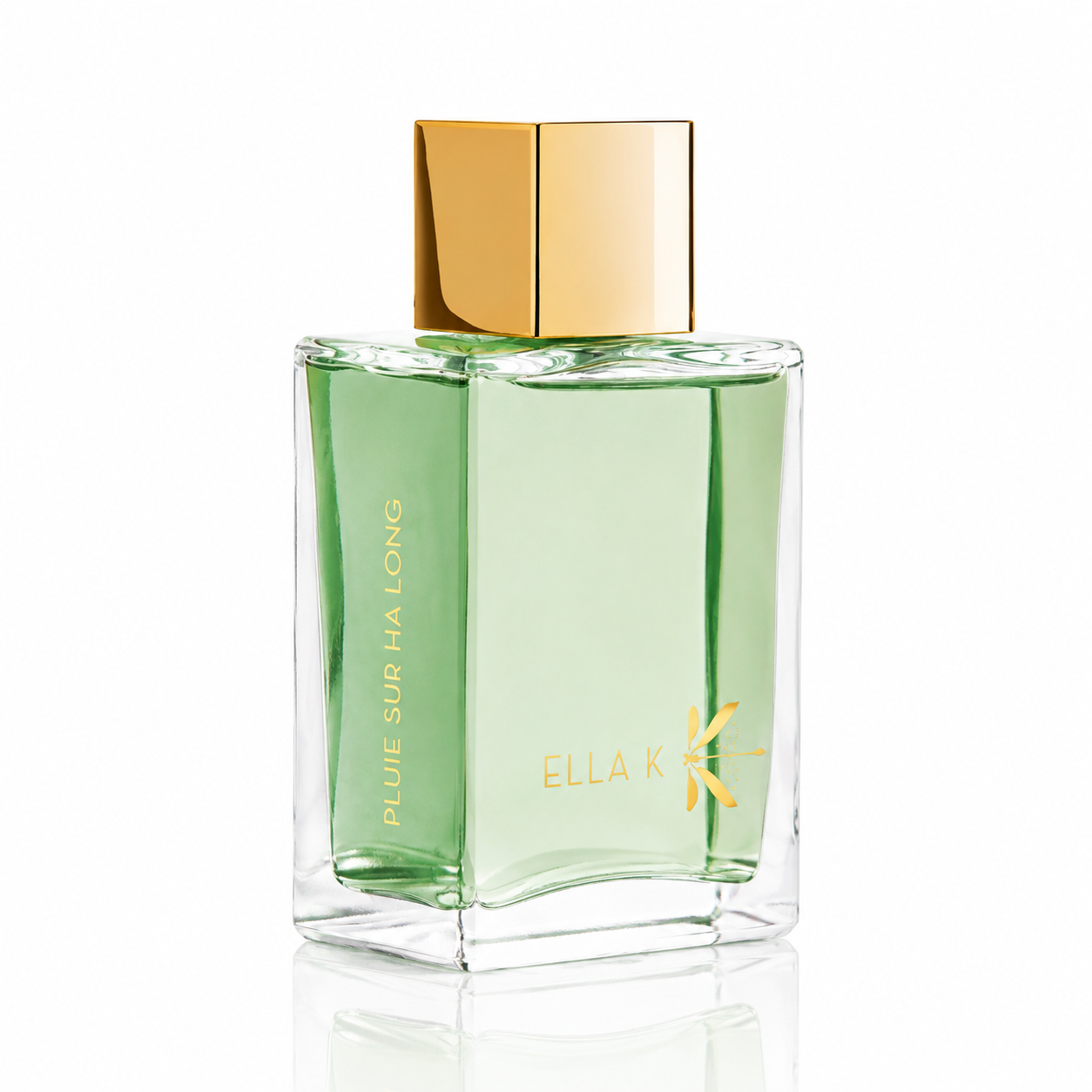 Pluie sur Ha Long d'Ella K, eau de parfum 100 ml, flacon de trois quarts sur fond blanc.