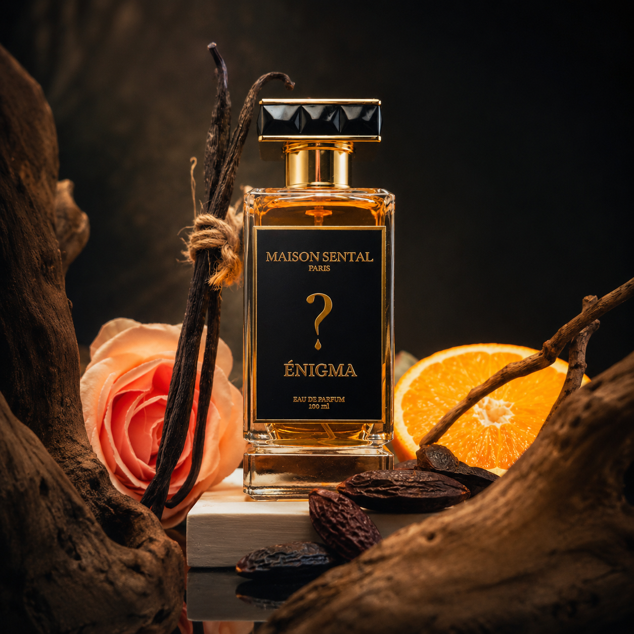 Énigma Maison Sental avec orange, vanille et fèves de cacao