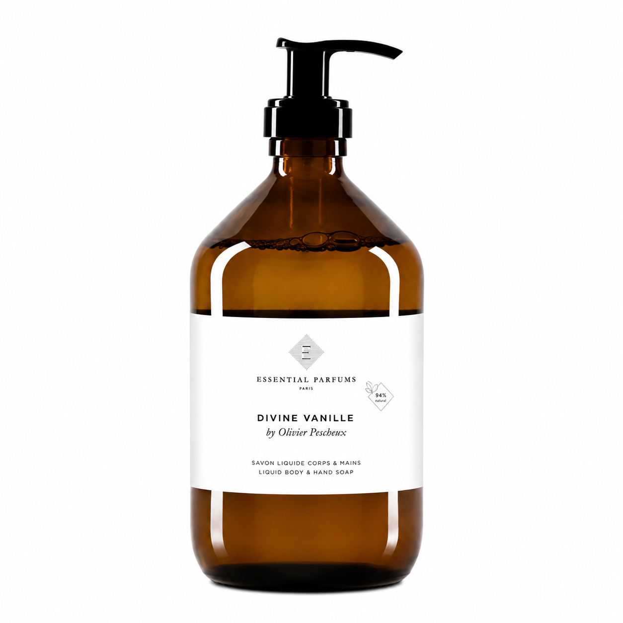 Savon liquide corps et mains Divine Vanille Essential Parfums
