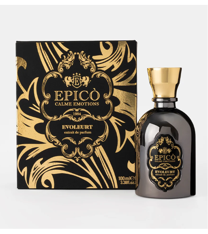 Evoleurt d'Epicò, détail du flacon d'extrait de parfum 100 ml.