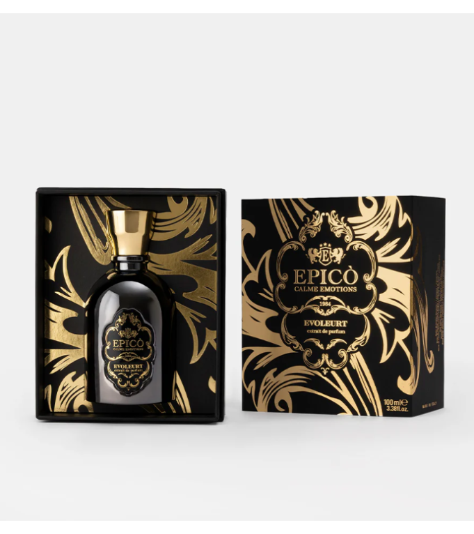 Evoleurt d'Epicò, extrait de parfum ambré vanillé de 100 ml.