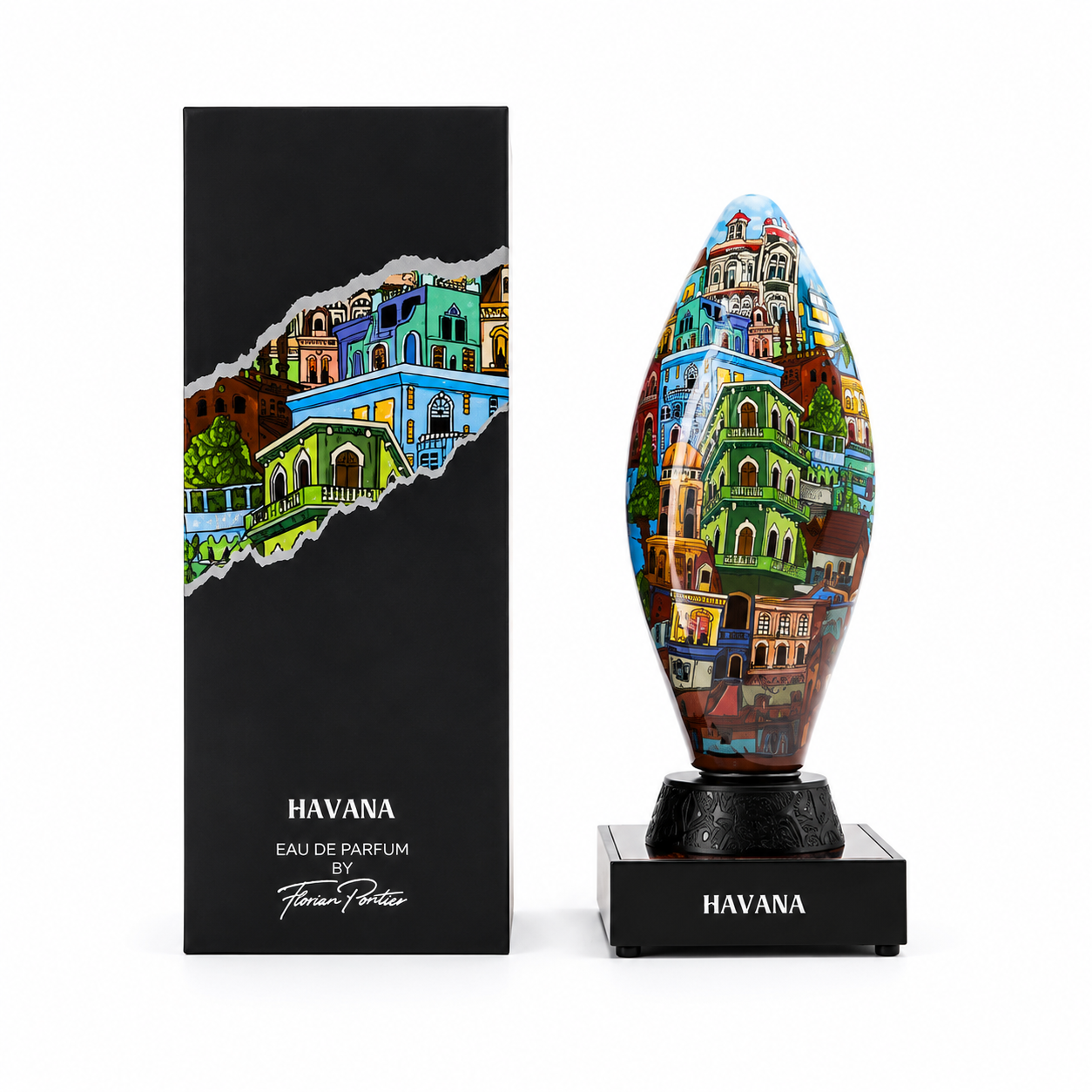 Parfum Havana 100 ml Florian Pontier avec boîte sur fond blanc