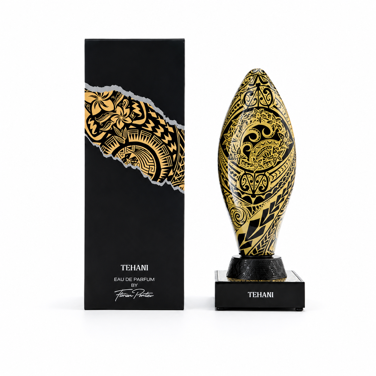 Parfum Tehani 100 ml Florian Pontier avec boîte sur fond blanc