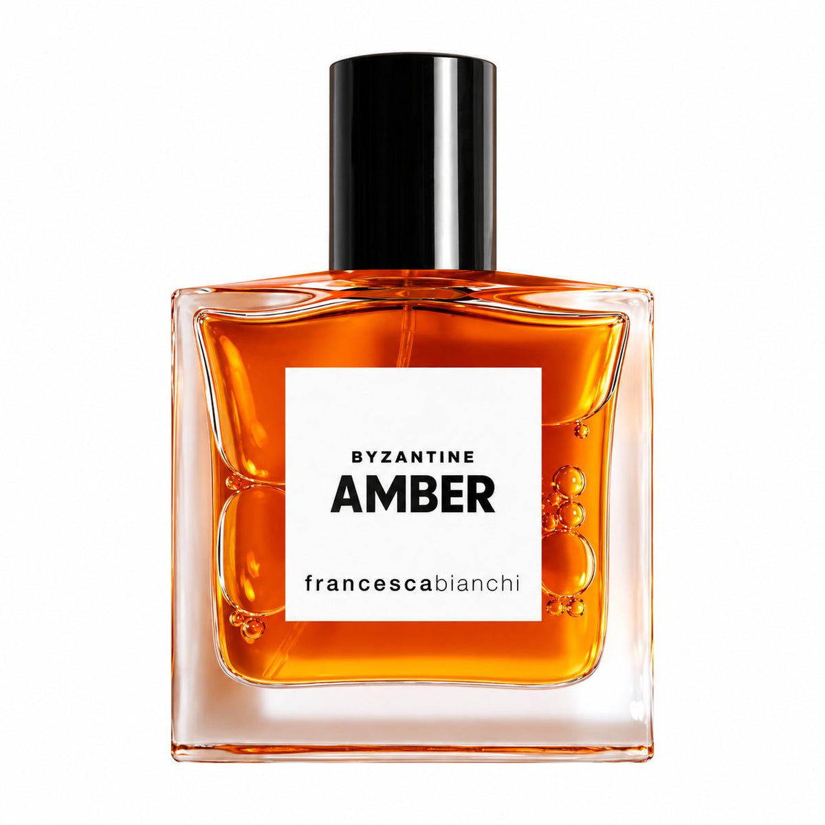 Byzantine Amber de Francesca Bianchi, extrait de parfum 30 ml, flacon de face sur fond blanc.
