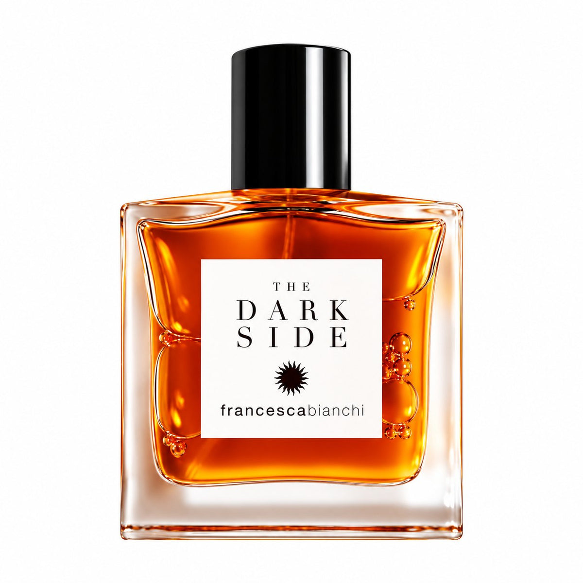 The Dark Side de Francesca Bianchi, extrait de parfum 30 ml, flacon de face sur fond blanc.