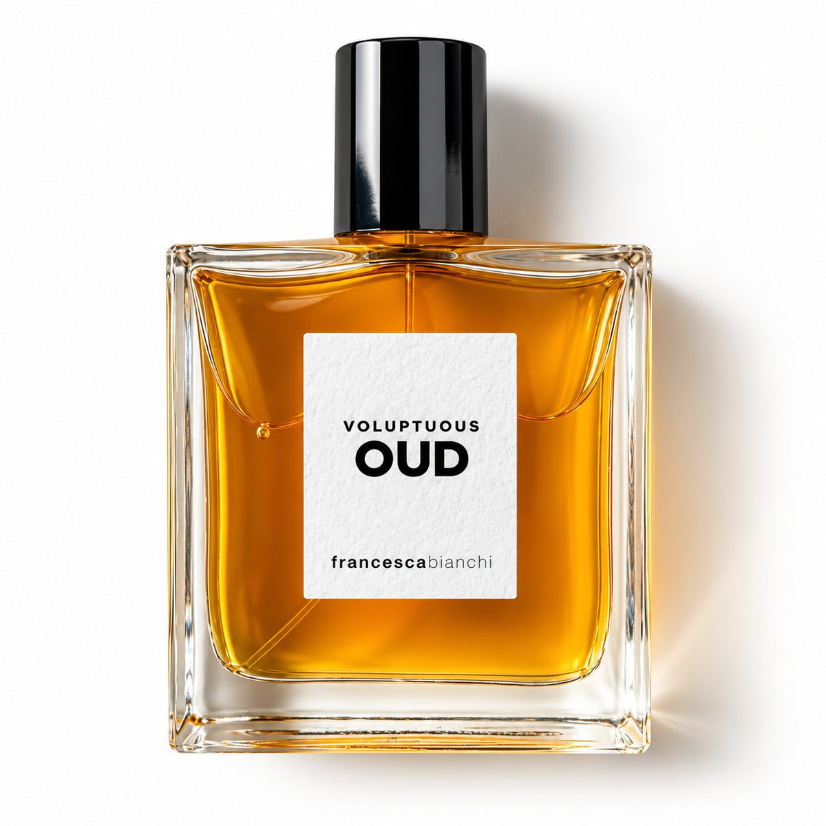 Voluptuous Oud de Francesca Bianchi, extrait de parfum 100 ml, flacon de face sur fond blanc.