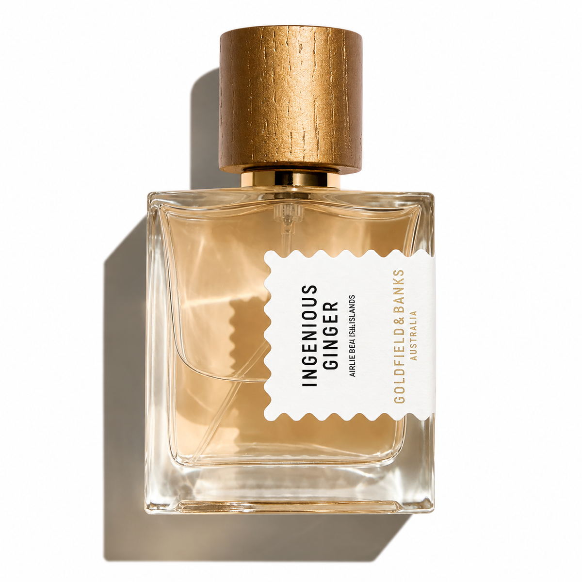 Ingenious Ginger de Goldfield & Banks, eau de parfum 50 ml, flacon de face sur fond blanc.