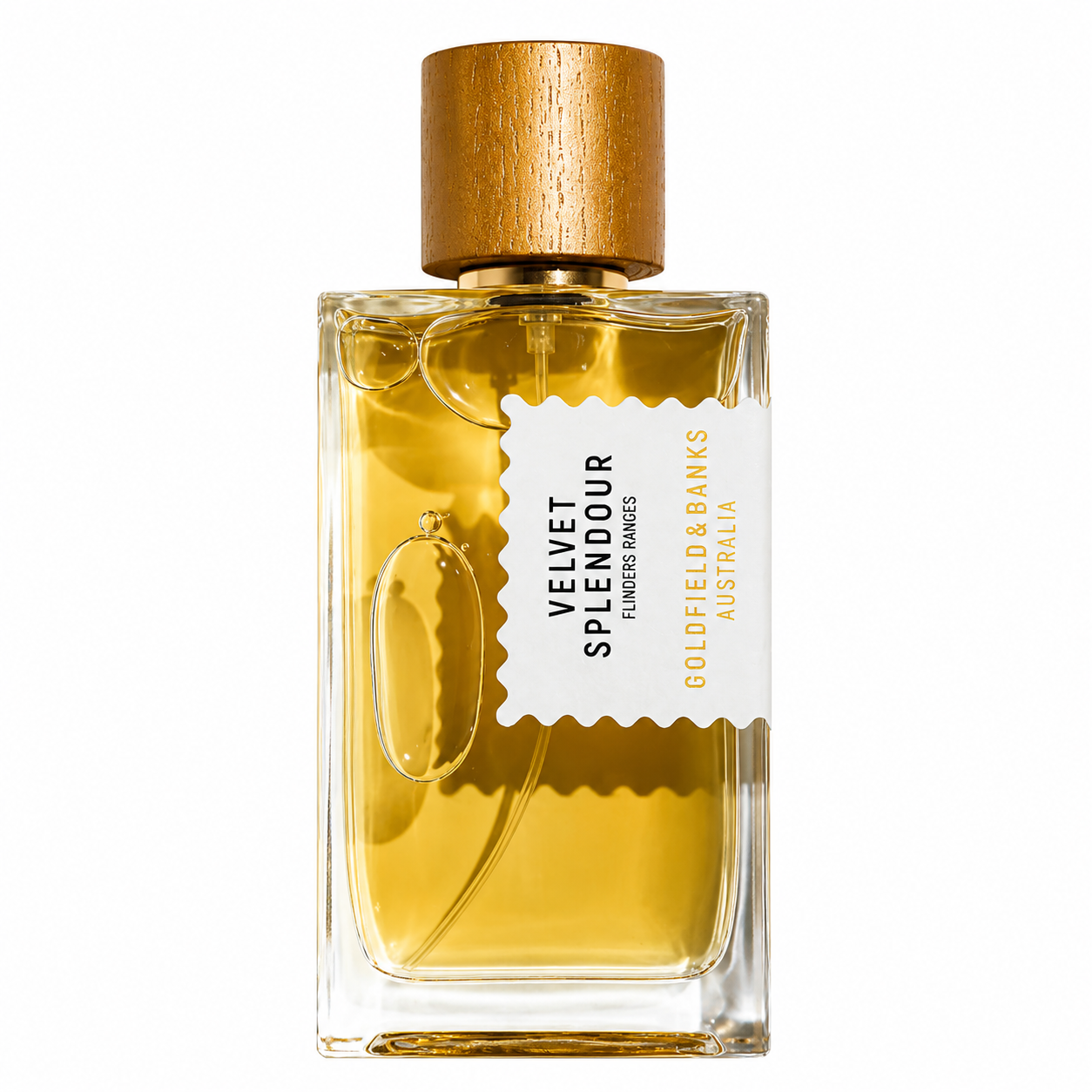 Parfum Velvet Splendour Goldfield & Banks Australia sur fond blanc