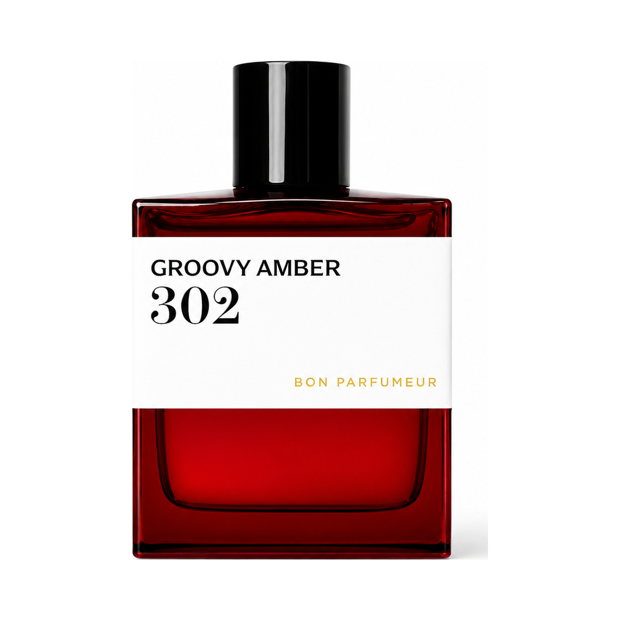 302 Groovy Amber de Bon Parfumeur, eau de parfum 100 ml, flacon de face sur fond blanc.
