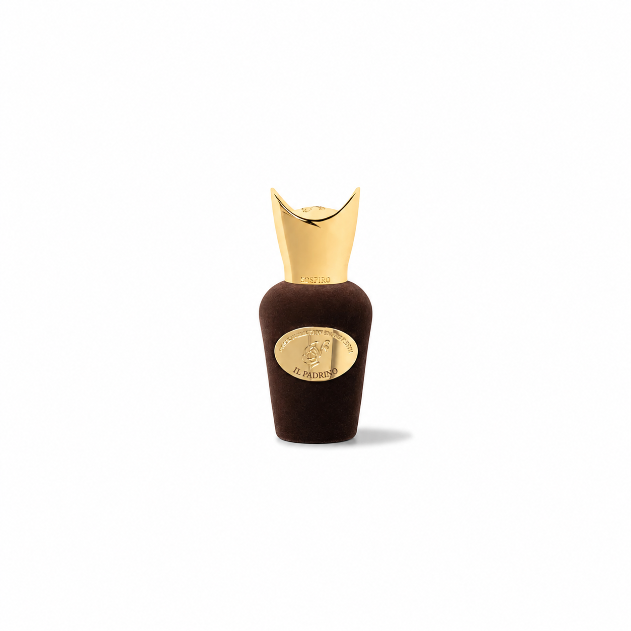 Il Padrino de Sospiro, eau de parfum 15 ml, miniature de face sur fond blanc.
