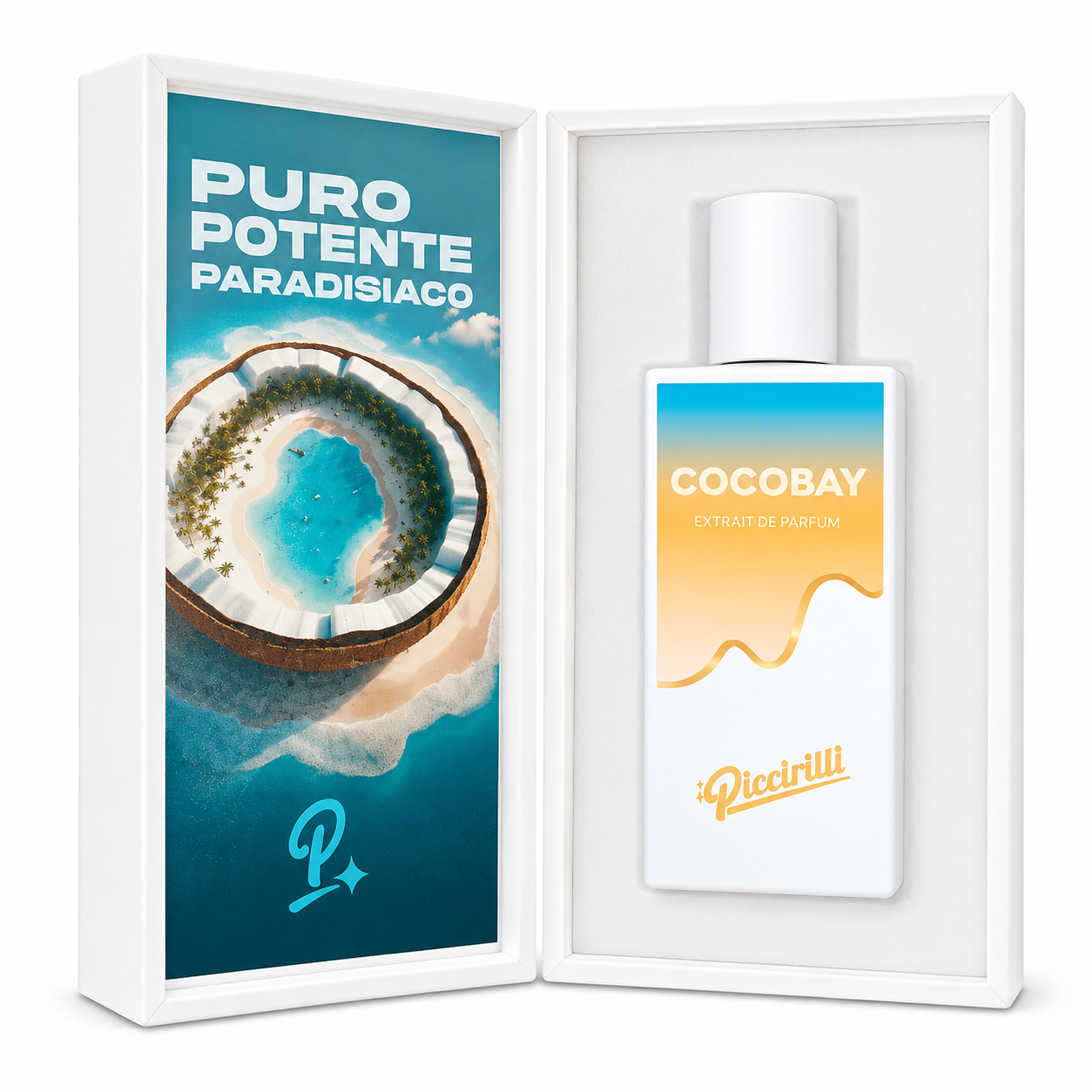 Cocobay iPiccirilli – Extrait de Parfum 30 ml avec coffret ouvert