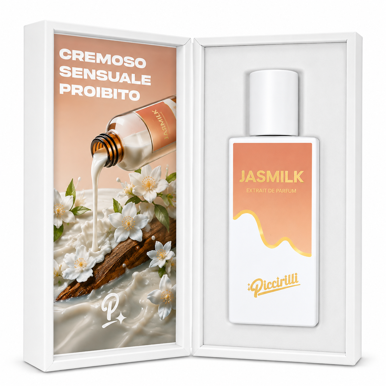 Jasmilk iPiccirilli – Extrait de Parfum 30 ml avec coffret ouvert