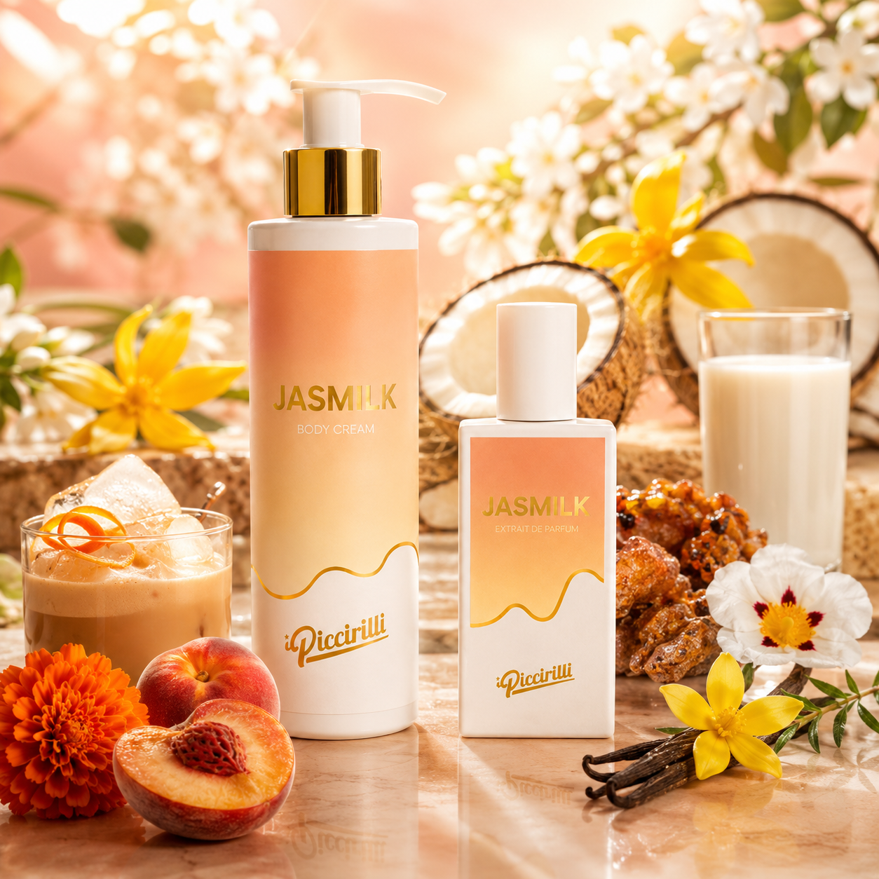Jasmilk iPiccirilli crème corporelle 250 ml et extrait de parfum 30 ml ambiance gourmande