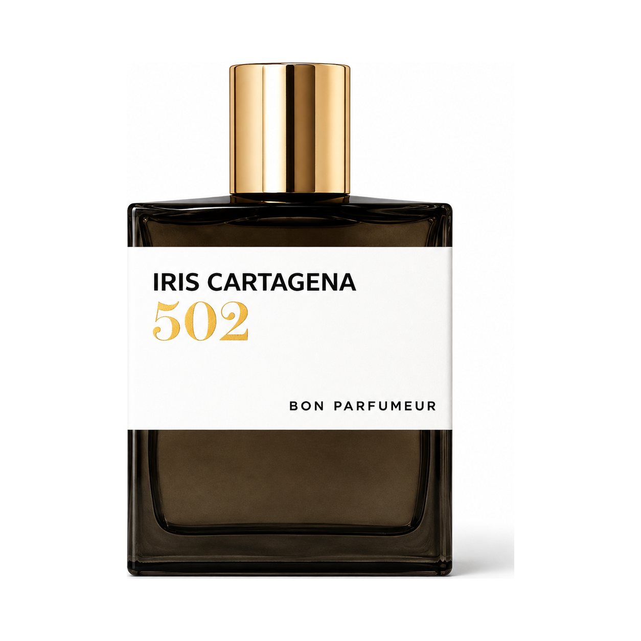 502 Iris Cartagena de Bon Parfumeur, extrait de parfum 100 ml, flacon de face sur fond blanc.