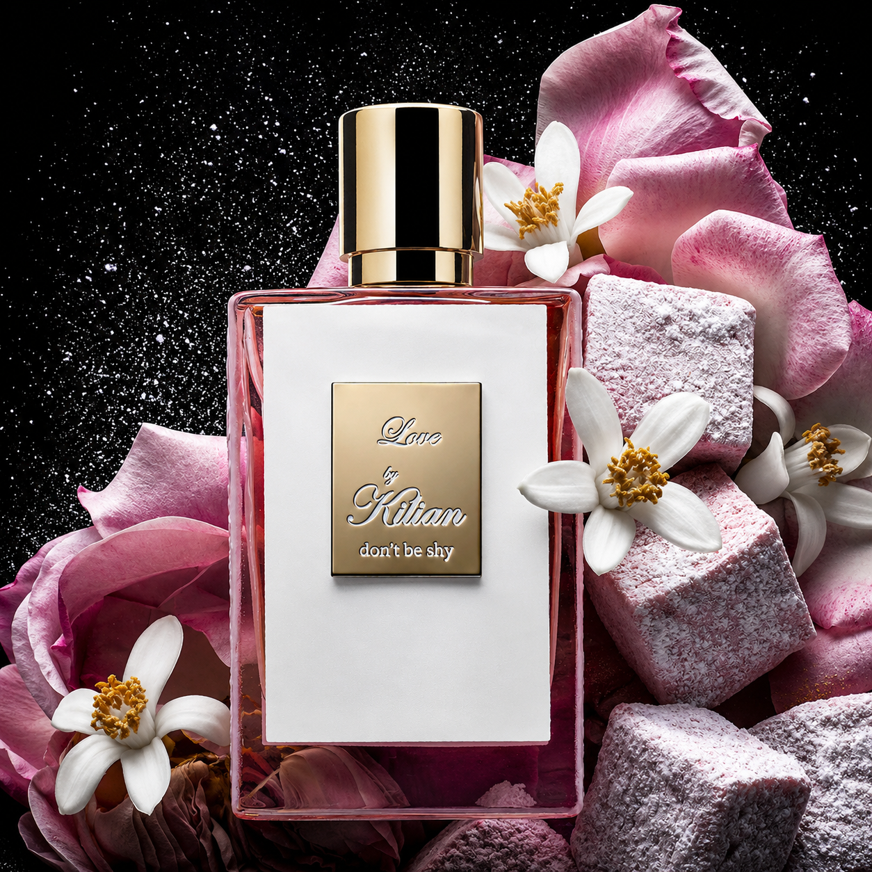 Love Don't Be Shy de Kilian, eau de parfum 50 ml, visuel artistique de la maison.