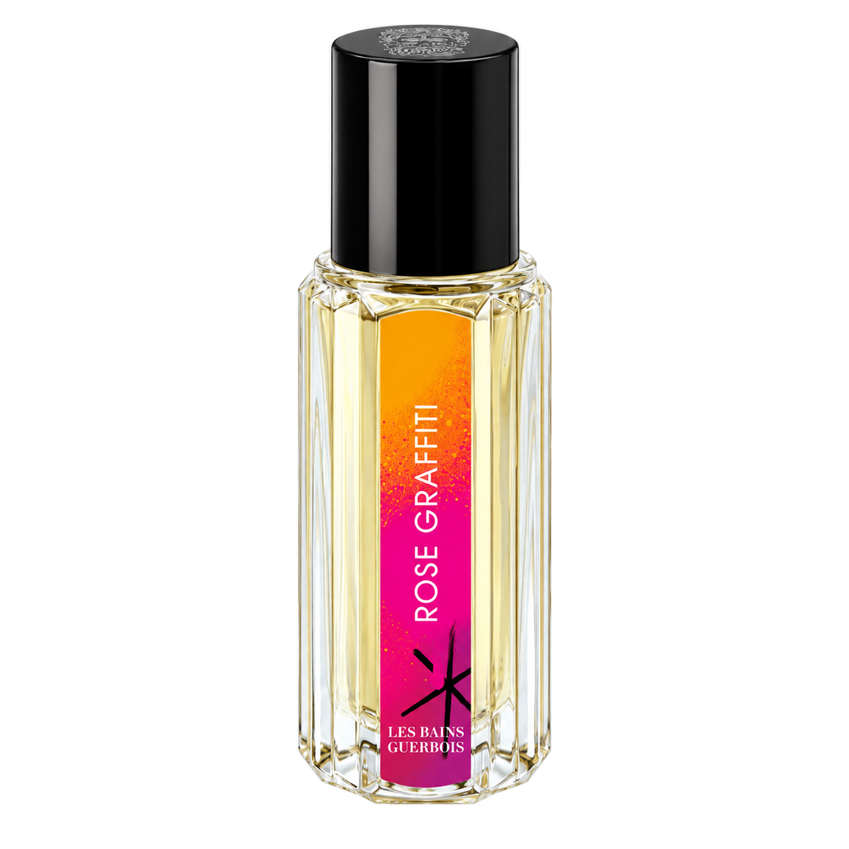 Rose Graffiti de Les Bains Guerbois, eau de parfum 30 ml, flacon de face sur fond blanc.
