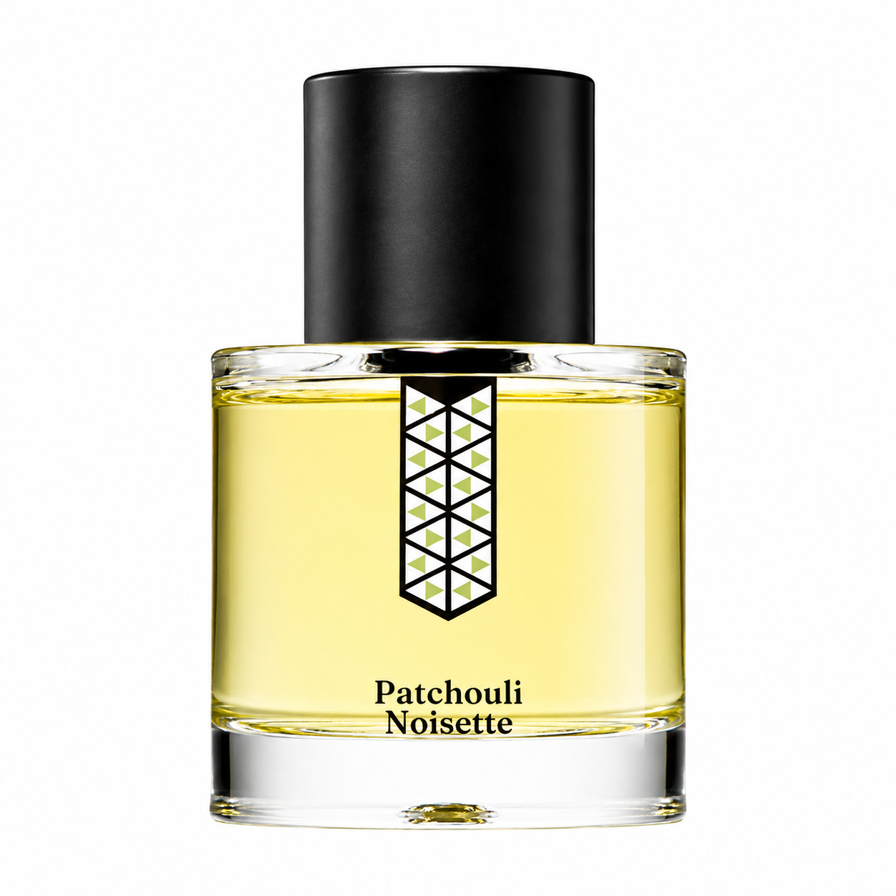 Patchouli Noisette de Les Indémodables, eau de parfum 50 ml, flacon de face sur fond blanc.