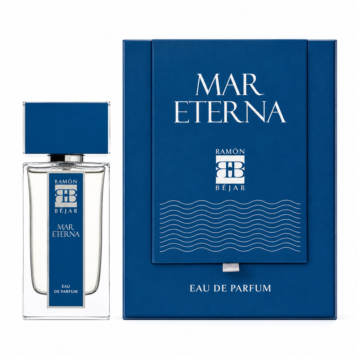 Ramón Béjar Mar Eterna coffret Eau de Parfum 100 ml avec flacon sur fond blanc